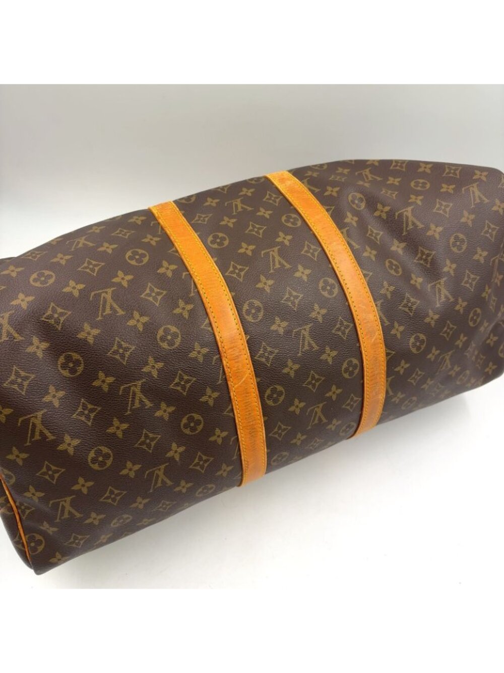 Louis Vuitton Keepall Bandouliere 55 Monogram Leather Brown Boston Bag Gold - Picture 9 of 15